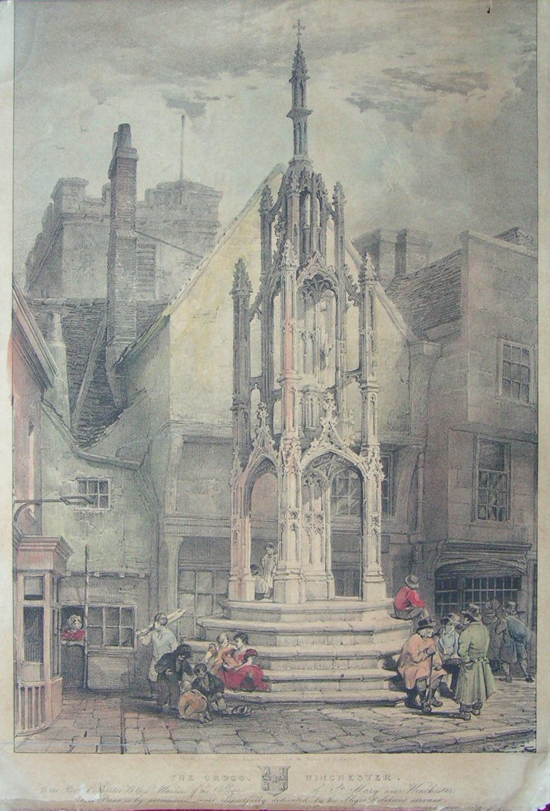 Lithograph - The Cross, Winchester - Haghe